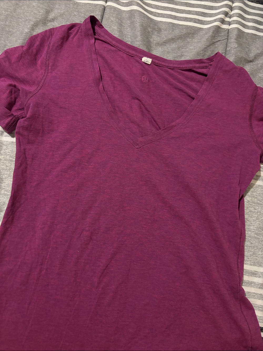 lululemon athletica Short-Sleeve V-Neck Tee — Berry Plum